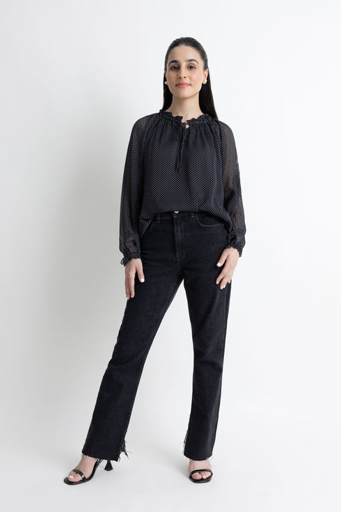 Black Georgette Top